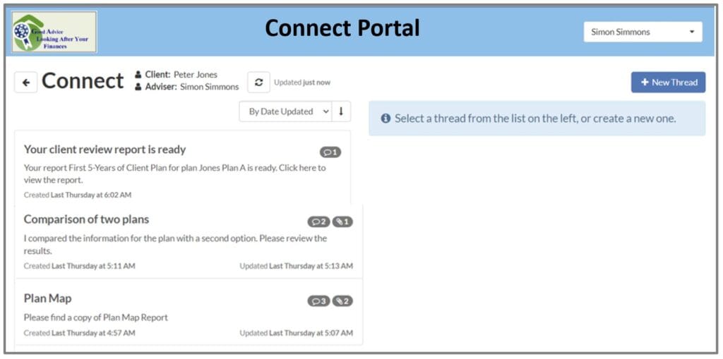 client portal for financial planning software