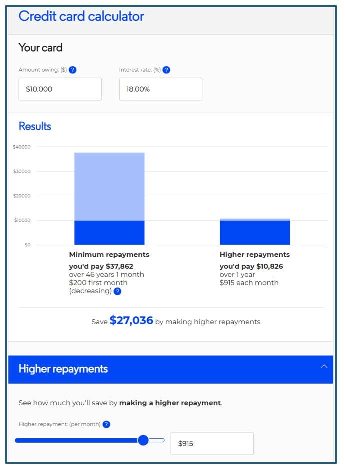 credit card calculator